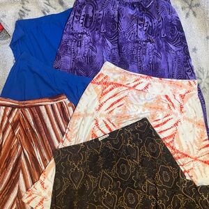 6 womens plus 2xl long skirts
